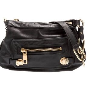 Marc Jacobs Black Crossbody Bag with Gold Accents